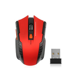 Wireless Mouse 1600DPI Optical Mouse Gamer for Computer 6 Buttons Wireless Mice with USB Receiver for PC Laptop Accessories - Wireless Red