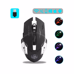 Wireless Mouse Gaming Computer Silent Rechargeable Bluetooth Mouse USB Mechanical E-Sports Backlight PC Gamer Mouse for Lapto ...