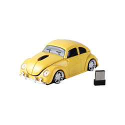 Car Shape Wireless Mouse Wireless 1000DPI Ergonomic 2.4GHz Mouse with Receiver AAA Batteries Power Optical Computer Mause - yellow