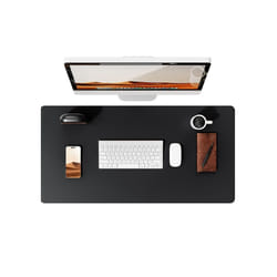 Desk Pad Protector, Office Desk Mat, Large Mouse Pad, Waterproof  Non-Slip PU Leather Desk Blotter for Office and Home - Black, 90x43cm