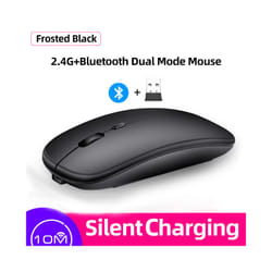 Femoro Bluetooth Wireless Mouse Portable Mobile Office Mouse Silent Ergonomic Mouse with Backlight for Laptop PC iPad Mac - 2.4G Bluetooth Black