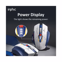INPHIC Wireless Mouse Rechargeable 700mAh Ergonomic Silent Mice USB Receiver Mecha gaming Mouse Laptop Computer Mac MacBook - A9 Bluetooth