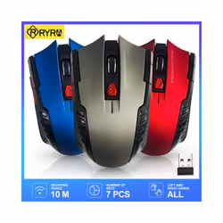 RYRA 2.4GHz Wireless Mouse Optical Mice With Bluetooth USB Receiver Gamer 1600DPI Mouse For Computer PC Laptop Accessories - Blue 1pc