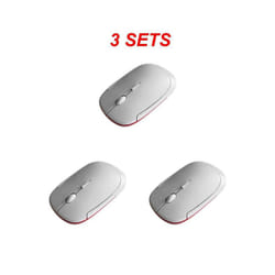 Ultra-thin Mouse 2.4Ghz Mini Wireless Optical Gaming Mouse Mice& USB Receiver Wireless Computer Mouse For PC Laptop 3500 - white 3PCS