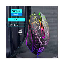 Bluetooth Dual-mode Wireless Mouse Rechargeable Mouse RGB Backlight E-Sports Mechanical Mouse Mice for PC Laptop Macbook - 2.4G Black