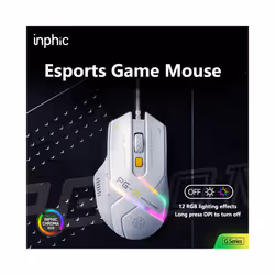 Inphic PG1 Wired Gaming Mouse RGB Lighting Effect Ergonomic Home Office Mouse For Desktop Computer Laptop - PG1