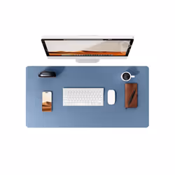 Desk Pad Protector, Office Desk Mat, Large Mouse Pad, Waterproof Non-Slip PU Leather Desk Blotter for Office and Home - Blue ...