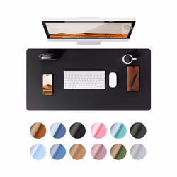 Desk Pad Protector, Office Desk Mat, Large Mouse Pad, Waterproof  Non-Slip PU Leather Desk Blotter for Office and Home - Blue, 90x43cm