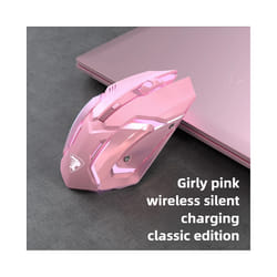 USB Wireless Gaming Mouse RGB Gamer Mouse 6 Buttons Mice Optical Office Computer Mouse For Desktop Laptop Ergonomic Mouse - s6 pink mouse