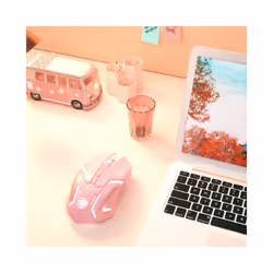 USB Wireless Gaming Mouse RGB Gamer Mouse 6 Buttons Mice Optical Office Computer Mouse For Desktop Laptop Ergonomic Mouse - s6 pink mouse