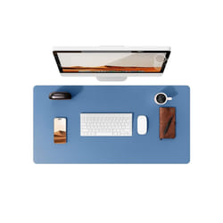 Desk Pad Protector, Office Desk Mat, Large Mouse Pad, Waterproof  Non-Slip PU Leather Desk Blotter for Office and Home - Sea Blue, 90x43cm