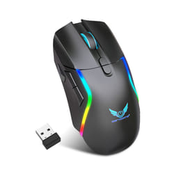 Bluetooth Dual-mode Wireless Mouse RGB Backlight Rechargeable Mouse for E-Sports Gaming Desktop Computers Notebook Laptop - Black
