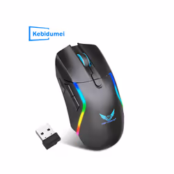 Bluetooth Dual-mode Wireless Mouse RGB Backlight Rechargeable Mouse for E-Sports Gaming Desktop Computers Notebook Laptop - Black