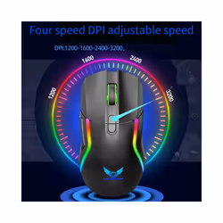 Bluetooth Dual-mode Wireless Mouse RGB Backlight Rechargeable Mouse for E-Sports Gaming Desktop Computers Notebook Laptop - Black