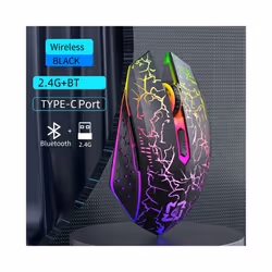 Bluetooth Dual-mode Wireless Mouse Rechargeable Mouse RGB Backlight E-Sports Mechanical Mouse Mice for PC Laptop Macbook - 2. ...