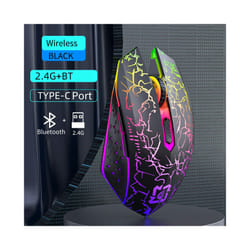 Bluetooth Dual-mode Wireless Mouse Rechargeable Mouse RGB Backlight E-Sports Mechanical Mouse Mice for PC Laptop Macbook - 2.4G BT Black