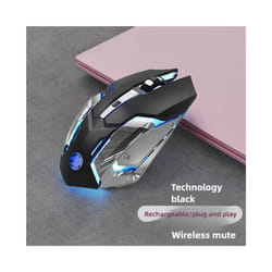 USB Wireless Gaming Mouse RGB Gamer Mouse 6 Buttons Mice Optical Office Computer Mouse For Desktop Laptop Ergonomic Mouse - s6 black mouse