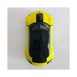2.4GHz Sports Car Wireless Mouse 1600DPI USB Scroll Car Shaped Wireless Mouse Portable Convenient for Laptop/PC - yellow