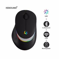 Wireless Mouse Bluetooth 2.4GHz Dual Mode Mouse Rechargeable RGB Backlight Mice for iPad PC Laptop Tablet Phone 2.4GHz USB Mause - Gray