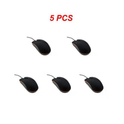 NEW Wired Mouse 1200dpi Computer Office Mouse Matte Black USB Gaming Mice For PC Notebook Laptops Non Slip Wired Gamer Mouse - A 5PCS