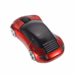 2.4GHz Sports Car Wireless Mouse USB Scroll 1600DPI Car Shaped Wireless Mouse Convenient Lightweight for Laptop/PC - red