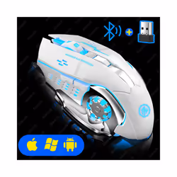 AIEACH Bluetooth Mouse Gaming Computer Rechargeable Wireless Mouse USB Mechanical E-Sports Backlight PC Gamer Mouse For Compu ...