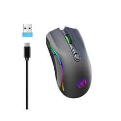HXSJ T69 ergonomics Portable Cordless Rgb Wireless gaming Mouse Laptop Computer Wireless Mouse for game pc - T69-Black