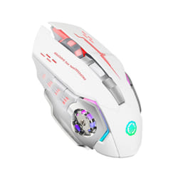 Bluetooth Mouse Gaming Computer Rechargeable Wireless Mouse USB Mechanical E-Sports Backlight PC Gamer Mouse For Computer - White