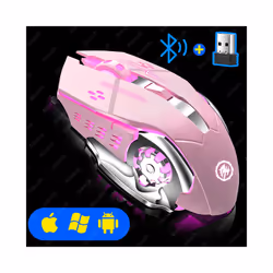 AIEACH Bluetooth Mouse Gaming Computer Rechargeable Wireless Mouse USB Mechanical E-Sports Backlight PC Gamer Mouse For Compu ...