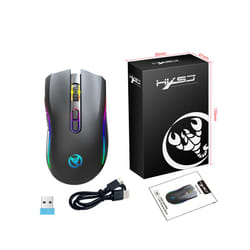 T69 Wireless Mechanical Mouse RGB Gaming Mouse Ergonomic 7 Programmable Buttons 4800DPI Mouse for Office Gamer - black