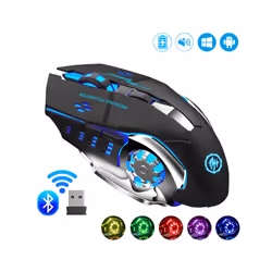 Bluetooth Mouse Gaming Computer Rechargeable Wireless Mouse USB Mechanical E-Sports Backlight PC Gamer Mouse For Computer - Pink
