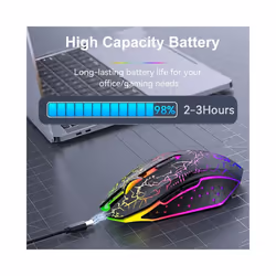 RGB Gaming Mouse Bluetooth Mouse Wireless Mouse Ergonomic 1600DPI 6 Mute Buttons Mouse For MacBook Tablet Laptops Computer - 2.4G BT White