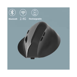 1600DPI Wireless Mouse Rechargeable Vertical Wired USB Mouse Ergonomic Luminous Mute Photoelectric Bluetooth 5.2 Game Mouse - 2.4GBT5.2 Silvery