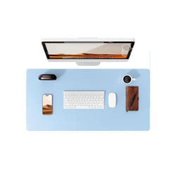 Desk Pad Protector, Office Desk Mat, Large Mouse Pad, Waterproof  Non-Slip PU Leather Desk Blotter for Office and Home - Sky Blue, 90x43cm
