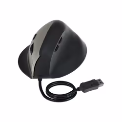 Mouse Wired Vertical Mouse Ergonomic Rechargeable 3200DPI Optional Portable Gaming Mouse for Mac Laptop PC Computer - black