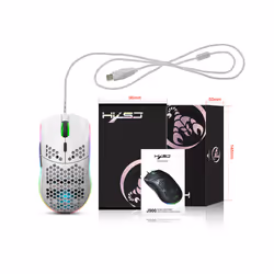 HXSJ J900 Gaming Mice RGB Luminous lightweight Macro Programming Hollow Ergonomics Wired mouse for Laptop game Office - J900W