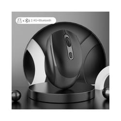 Bluetooth 5.1 Wireless Mouse Wireless Mouse Dual Mode Rechargeable Mouse 1200 DPI Gaming Mouse For Macbook Tablet Laptop PC - Black