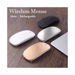 Wireless Mouse Bluetooth Rechargeable Mouse Wireless Computer Silent Mause Ergonomic Mini Mice USB Optical Mice For PC laptop - Silver