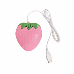 DN59 Pink Strawberry USB Corded Mouse Small Optical PC Computer Game Mouse for Girls Christmas Gift