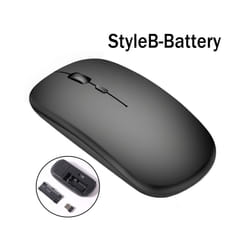 1600Dpi Wireless Mouse Classic Rechargeable Mice Ultra-Thin Silent Mouse Mute for PC Office Notebook Laptop Accessories - StyleB-Black