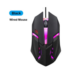 RGB Gaming Mouse Bluetooth Mouse Wireless Mouse Ergonomic 1600DPI 6 Mute Buttons Mouse For MacBook Tablet Laptops Computer - Wired Black