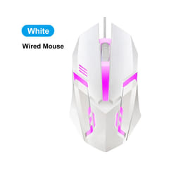 RGB Gaming Mouse Bluetooth Mouse Wireless Mouse Ergonomic 1600DPI 6 Mute Buttons Mouse For MacBook Tablet Laptops Computer - Wired White