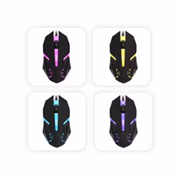 USB Wired Gaming Mouse 1600DPI LED Optical USB Computer Wireless Mouse Gaming Wired Mouse Silent Mouse For PC Laptop - black