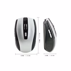 USB Red Optical Wireless Mouse 6D for Computer Laptop Gaming Mice Ergonomically-designed Wireless Mouse - Silver