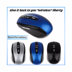USB Red Optical Wireless Mouse 6D for Computer Laptop Gaming Mice Ergonomically-designed Wireless Mouse - Silver