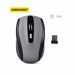 Wireless Mouse Silent Mouse Portable Mobile Optical Office Mouse Adjustable DPI Levels for Notebook PC Laptop MacBook - 2.4G Black Gray