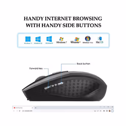 Wireless Mouse Silent Mouse Portable Mobile Optical Office Mouse Adjustable DPI Levels for Notebook PC Laptop MacBook - 2.4G Black Gray