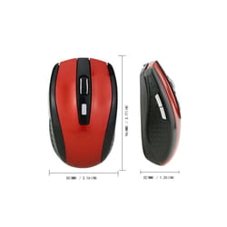 USB Red Optical Wireless Mouse 6D for Computer Laptop Gaming Mice Ergonomically-designed Wireless Mouse - Red