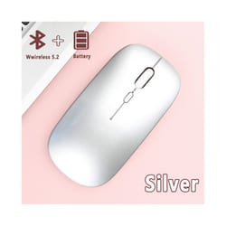 Bluetooth Mouse for Laptop (BT 5.0) Computer Bluetooth Mouse Portable PC Mouse Bluetooth Compatible with Mac MacBook Pro Air - Silver
