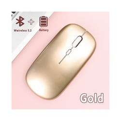 Bluetooth Mouse for Laptop (BT 5.0) Computer Bluetooth Mouse Portable PC Mouse Bluetooth Compatible with Mac MacBook Pro Air - Gold